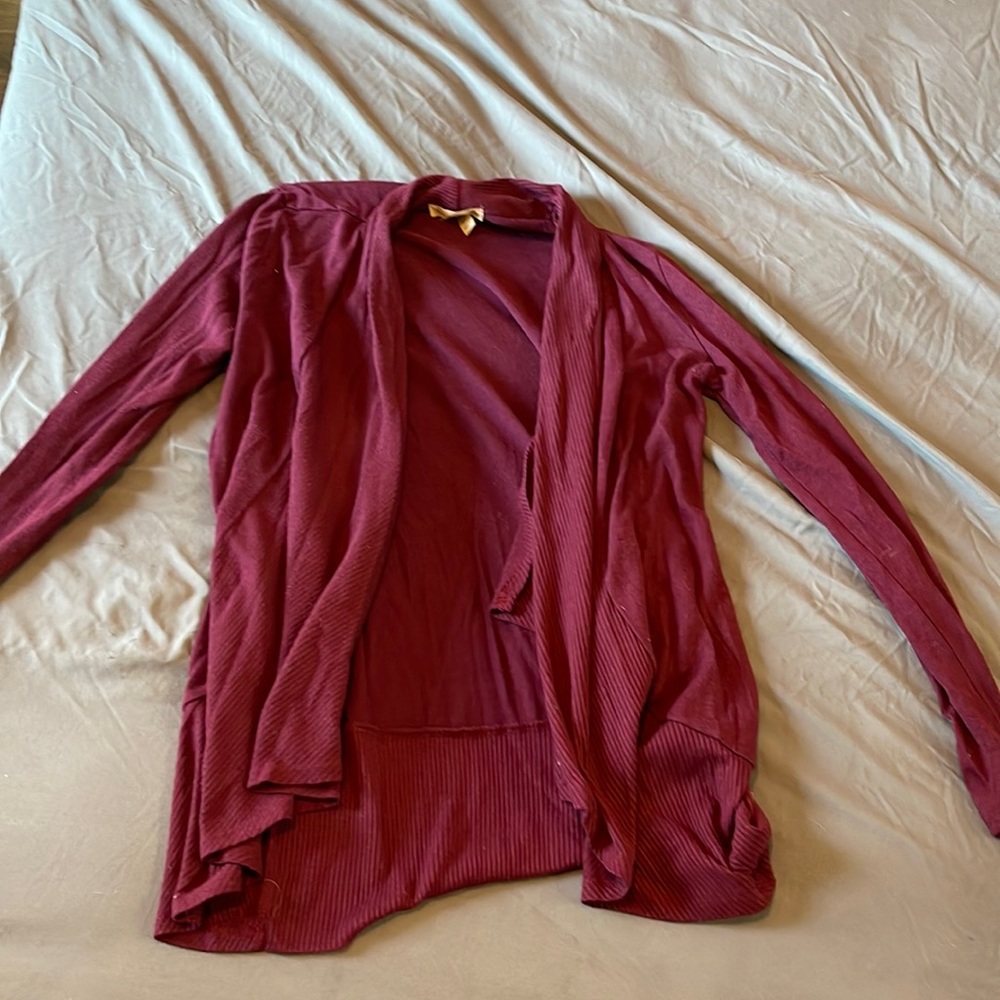 size Large red cardigan